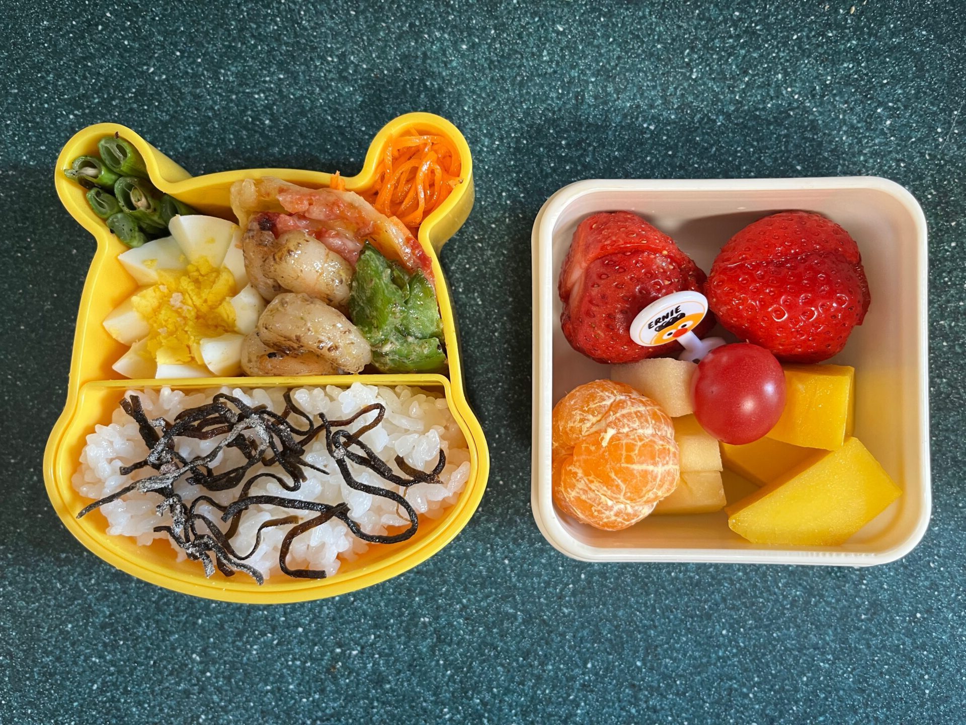 今日のお弁当(4/2)
メインはエビとピーマンのマヨ炒めでした