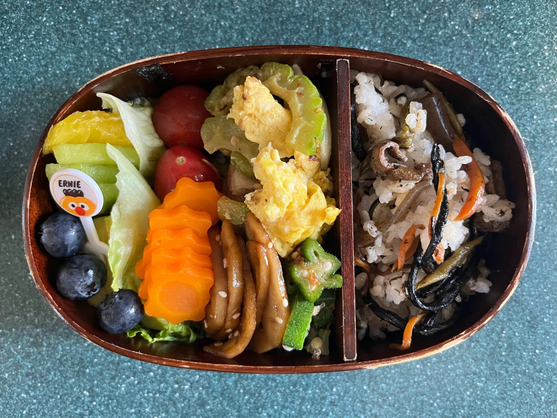 今日のお弁当(5/23)
メインはゴーヤと塩豚の炒め物でした
