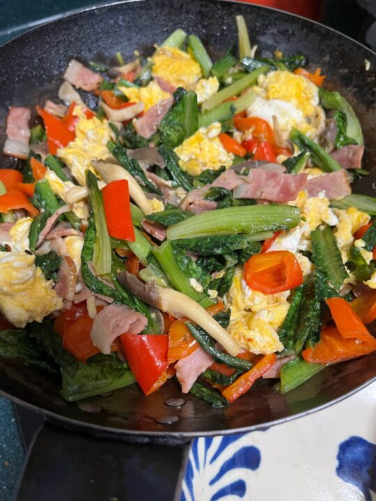 油麦菜を使った炒め物