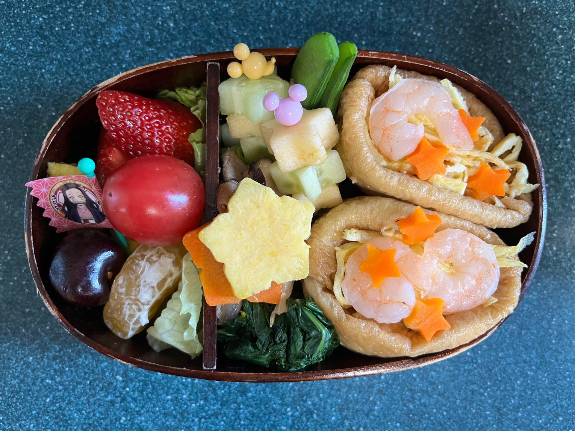 今日のお弁当(7/7）
七夕おいなりさんでした