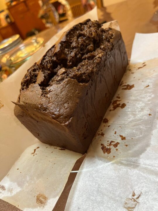 チョコパウンドケーキ、焼けました