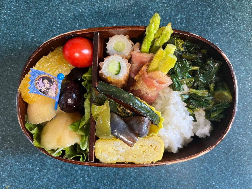 今日のお弁当(7/17)
メインはアスパラのベーコン巻きでした