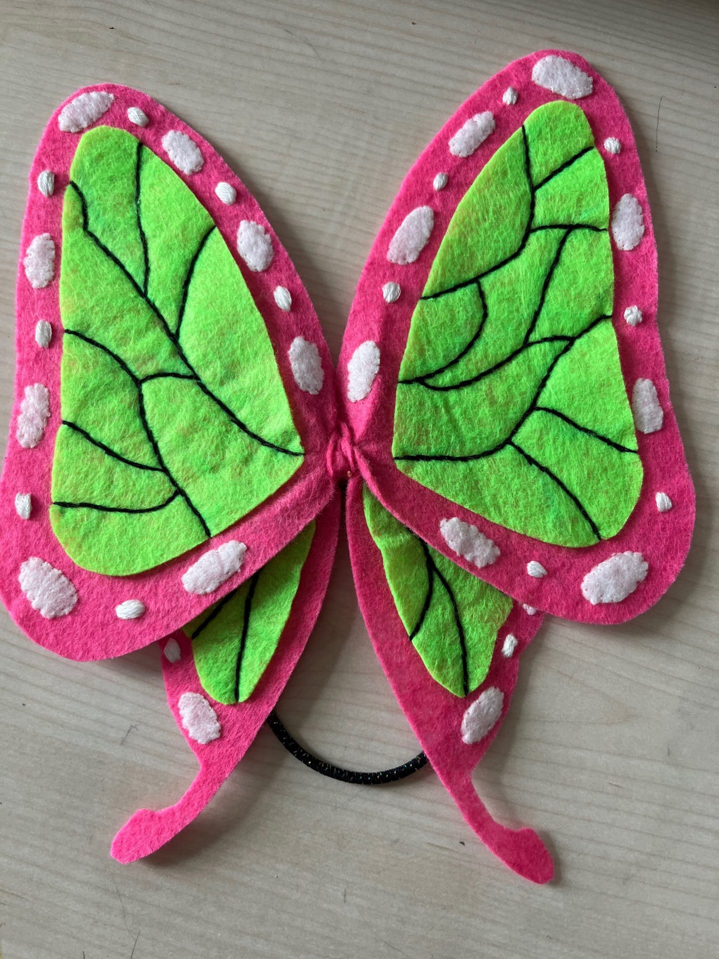 完成した髪飾り