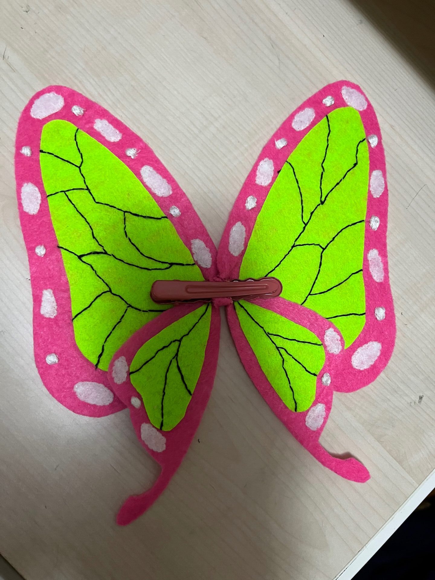 ゴムからピンに変えました