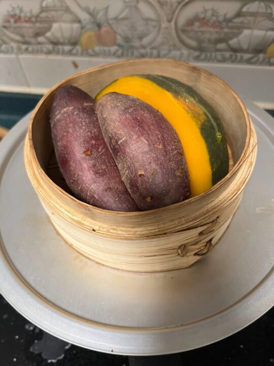 蒸しカボチャ＆さつまいも。秋の味覚