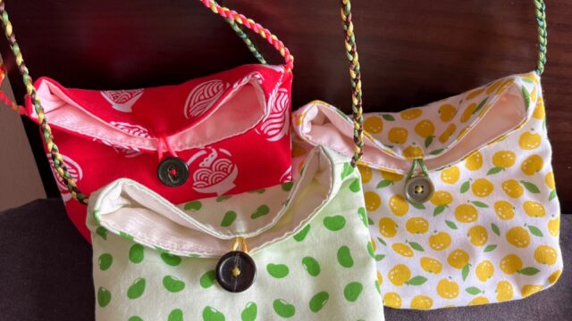 手ぬぐいポシェット