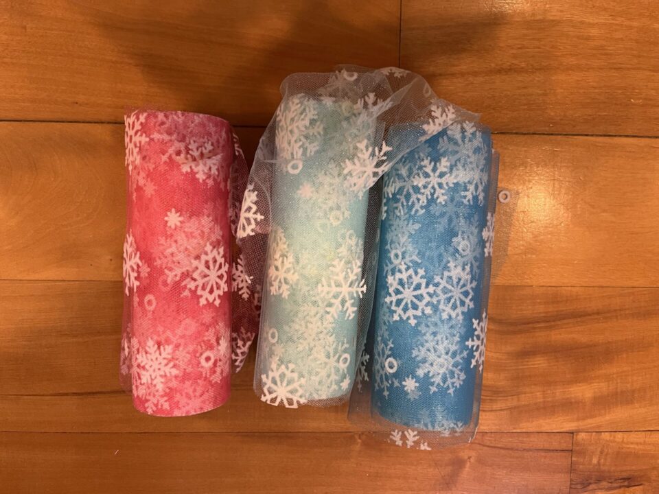 家にある、雪の結晶のチュール