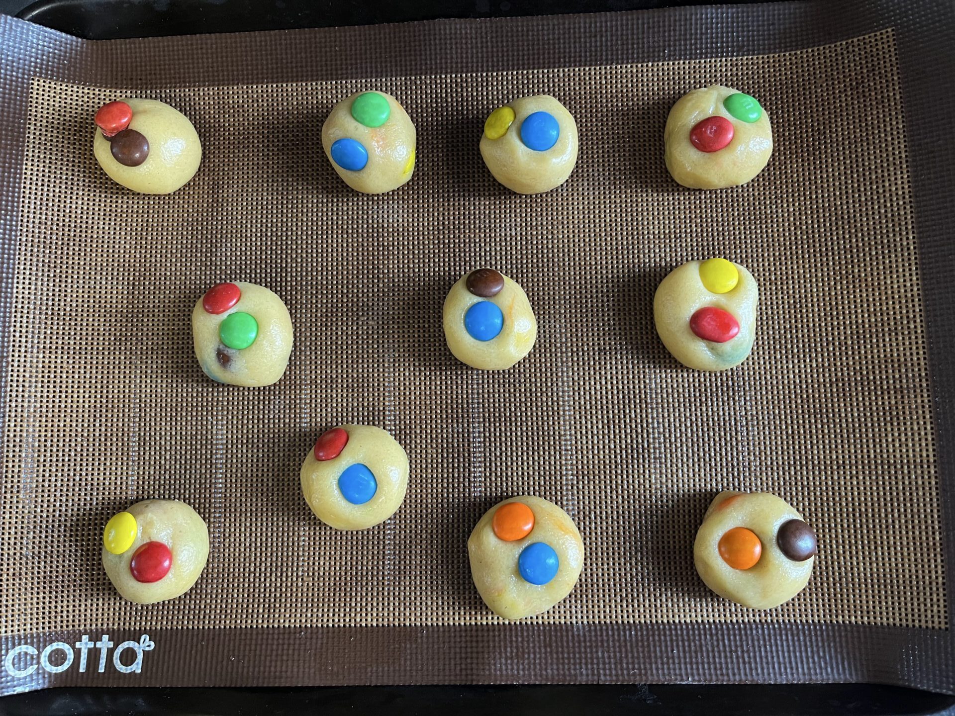 M&M’s入りクッキー（焼成前）