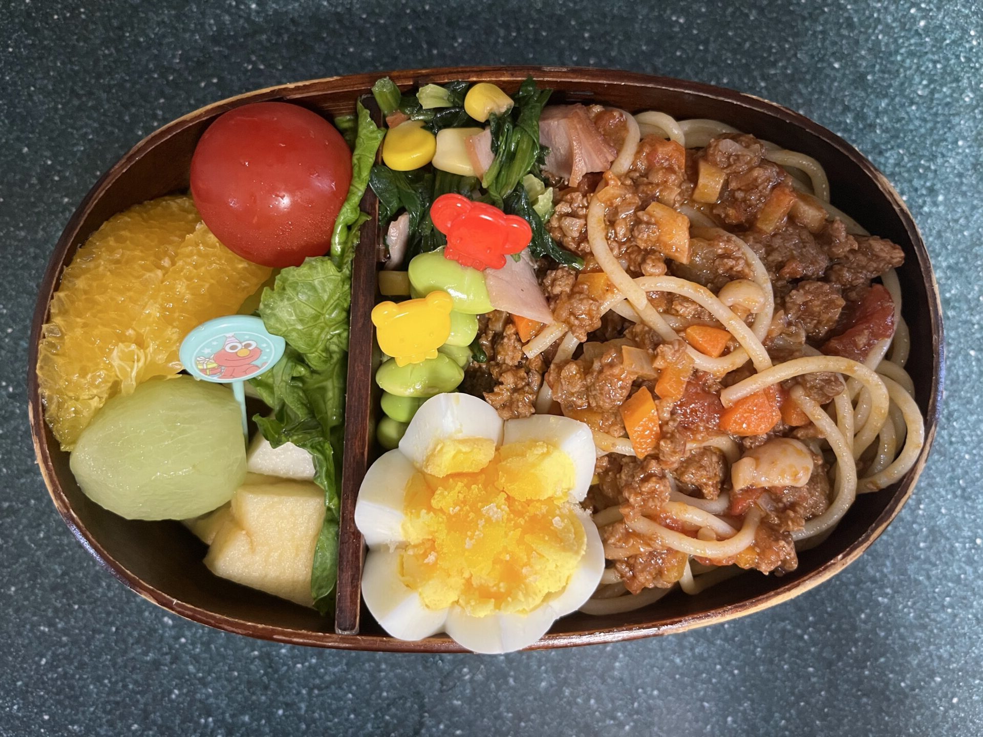 今日のお弁当(3/2)
スパゲッティボロネーゼでした