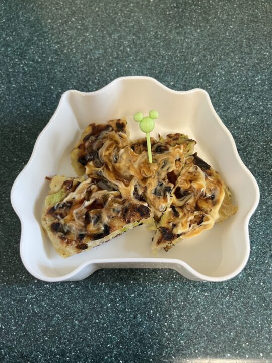 3/25おやつ。お好み焼き