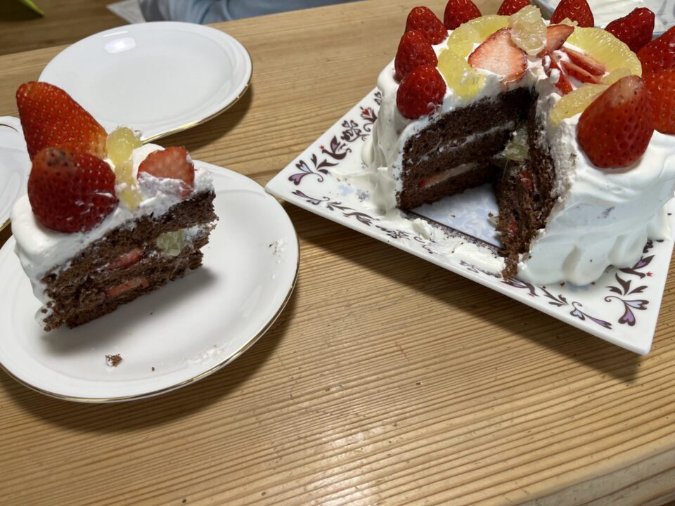朝食べたバースデーケーキ
