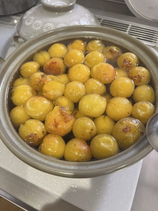 下茹でした梅