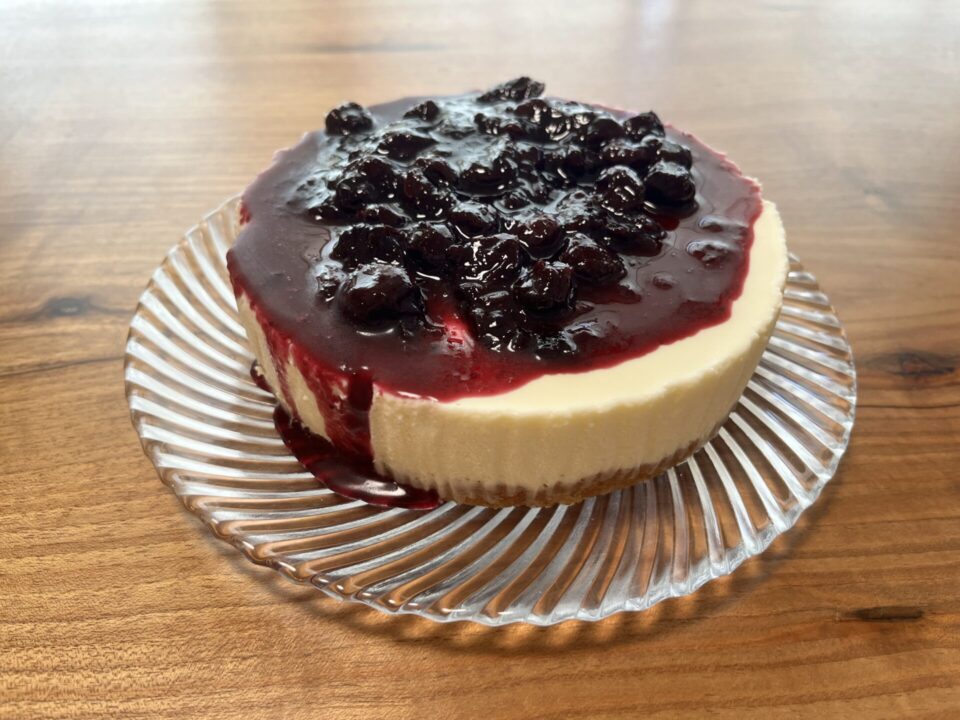 ブルーベリーレアチーズケーキ、完成!